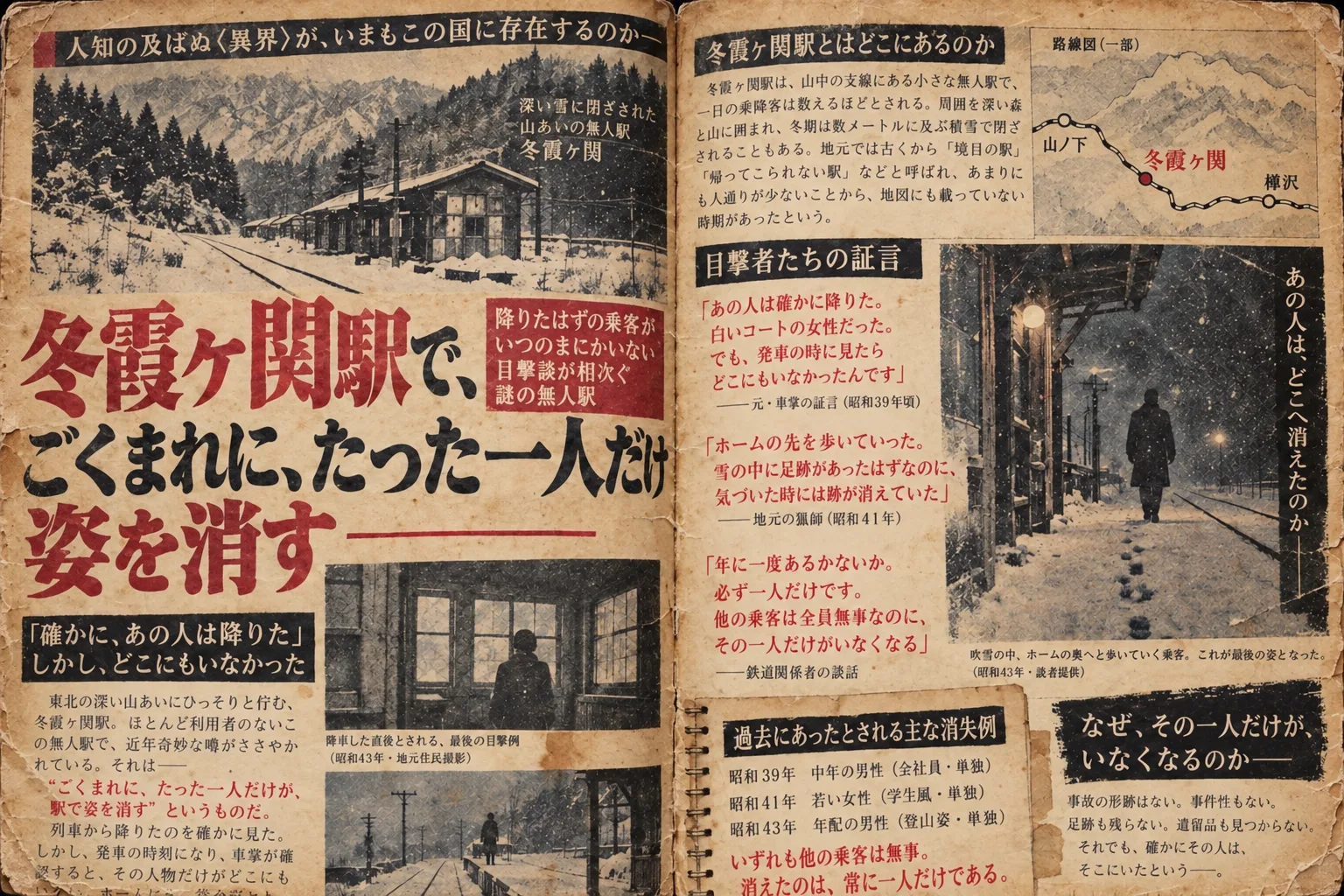 冬霞ヶ関駅の噂を扱った当時のオカルト雑誌