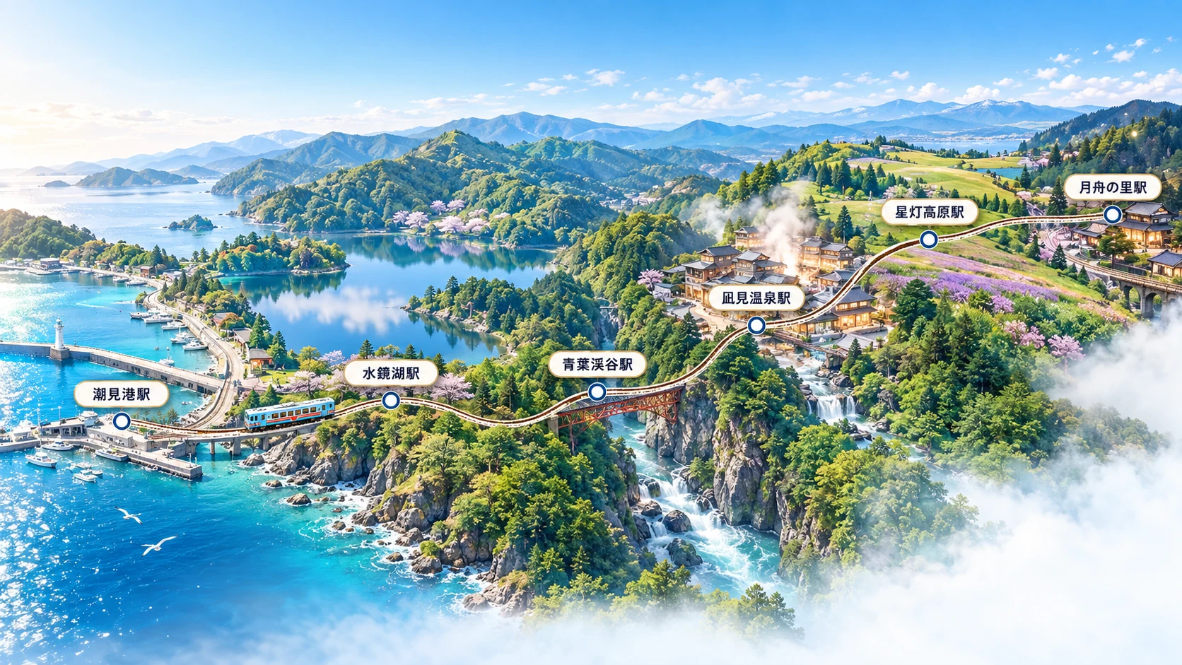 凪燈ものがたり現在運行ルート図